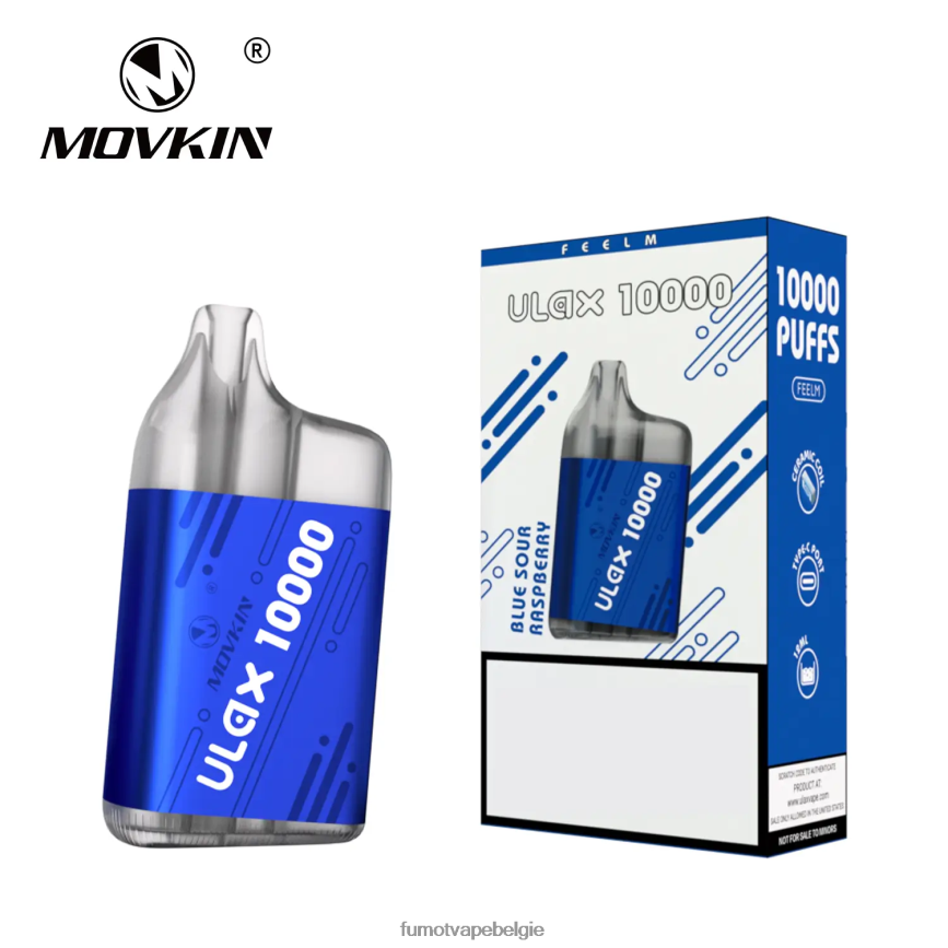 Fumot Belgie LX0PBF304 blauwzure framboos 10000 wegwerp vape-pods - 12 ml (1 stuk) Fumot Movkin Ulax