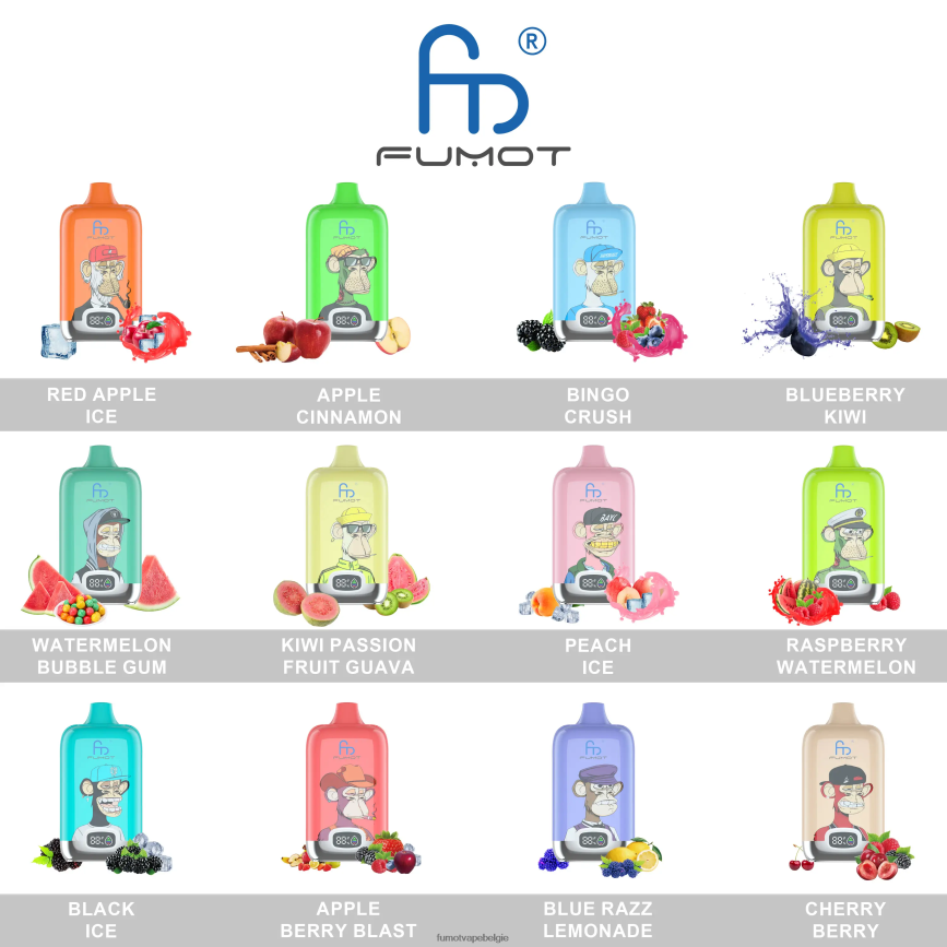 Fumot cigarette LX0PBF129 fruitige fusie 12000 wegwerp vape-pod van 20 ml - (1 stuk) Fumot Digital Box