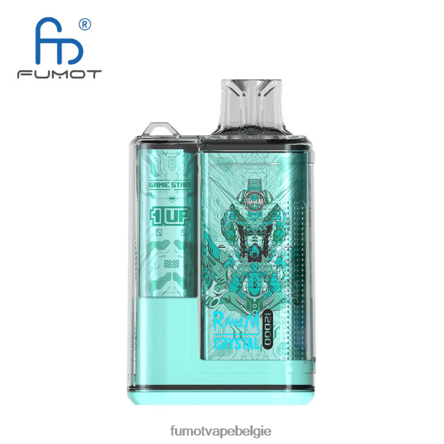 Fumot Belgie LX0PBF264 frisse munt 1 stuk - 12000 wegwerp vape-doos 20 ml Fumot Crystal