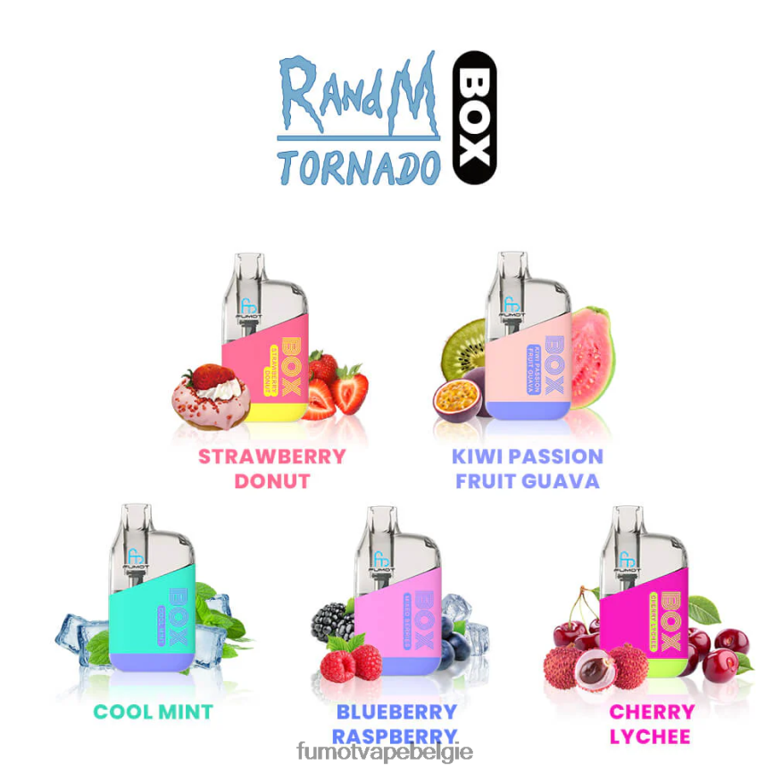 Fumot Belgie LX0PBF354 kersenlychee doos 10000 wegwerp vape pod - 20ml (1 stuk) Fumot Tornado