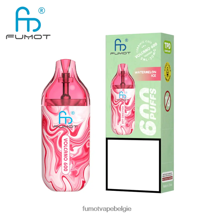 Fumot vape Belgie LX0PBF302 bosbessen op ijs 600 tpd-conforme wegwerpvape - 2 ml (set van 3 stuks) Fumot Volcano