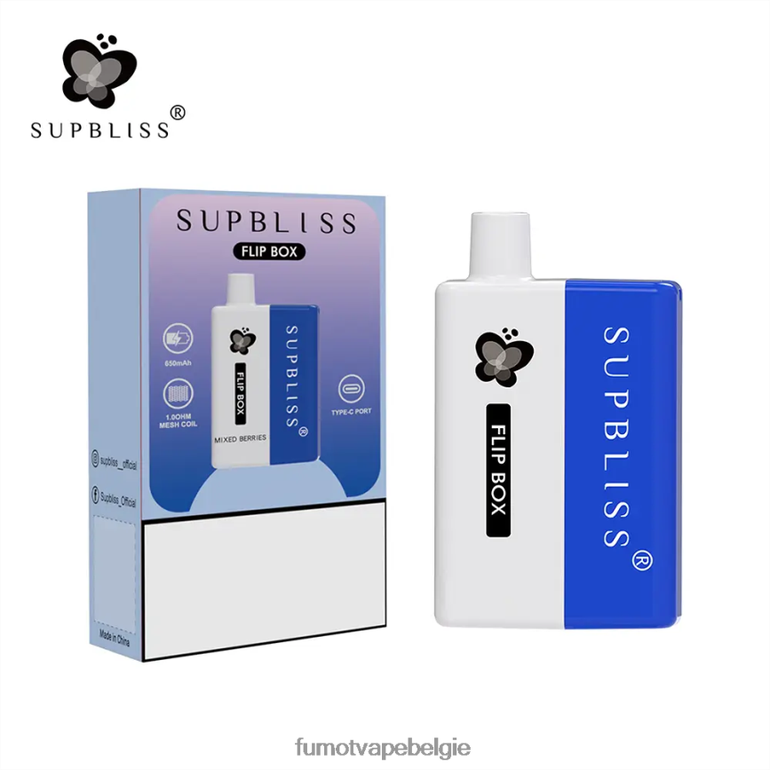 Fumot Belgie LX0PBF334 dubbele appel doos 6000 vervangbare vape-kit - 10ml (1 stuk) Fumot Supbliss Flip