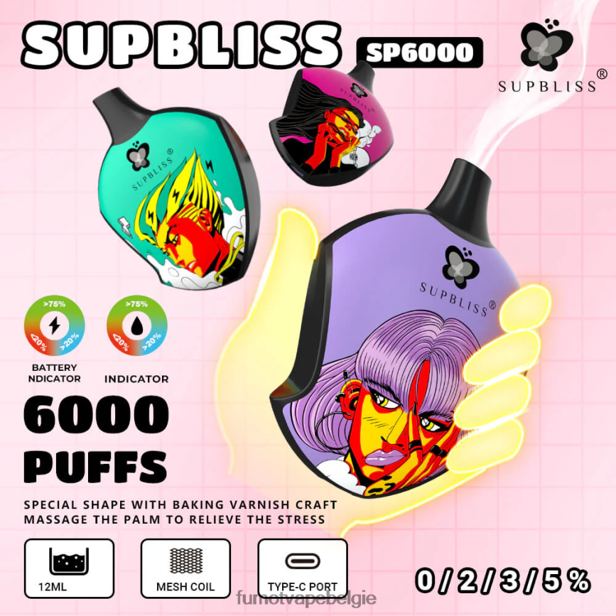 Fumot kopen LX0PBF461 zuur appelijs sp6000 wegwerp vape-pod - 12ml (1 stuk) Fumot Supbliss