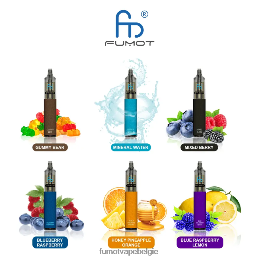 Fumot Belgie LX0PBF374 watermeloen blij snoepje wegwerp vape-pen 9000- 18ml (1 stuk) Fumot DTL