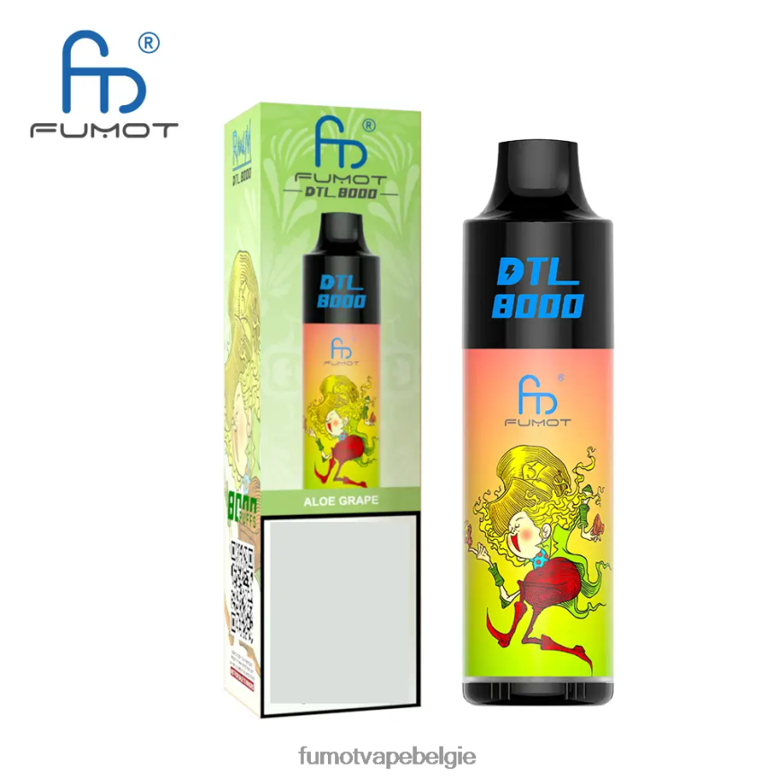 Fumot Belgie LX0PBF414 zwarte bessen munt 8000 wegwerp-vape-pen - 16 ml (1 stuk) Fumot DTL