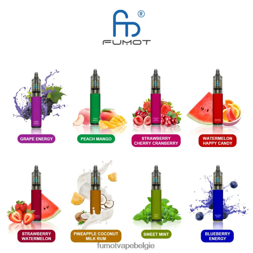 Fumot vape Belgie LX0PBF372 ananas kokosmelk rum wegwerp vape-pen 9000- 18ml (1 stuk) Fumot DTL