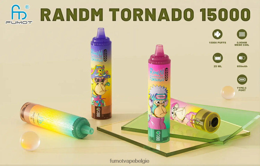 Fumot store LX0PBF160 bessen limonade 15000 wegwerpvape 25 ml (1 stuk) Fumot Tornado