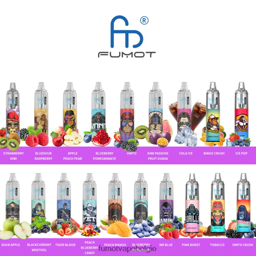 Fumot store LX0PBF520 kiwi-passievrucht-guave 0% 7000 14ml wegwerp-vape-pen (1 stuk) Fumot Tornado