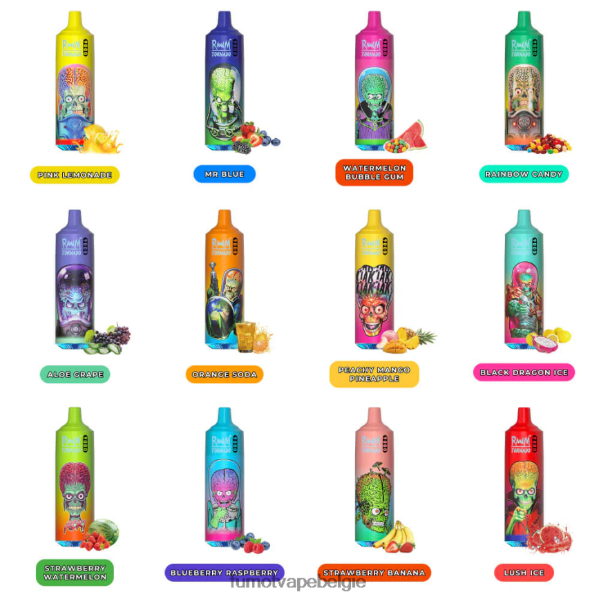 Fumot vape Belgie LX0PBF52 zomer perzikijs wegwerp vape-pen 9000 - 18ml (1 stuk) Fumot Tornado