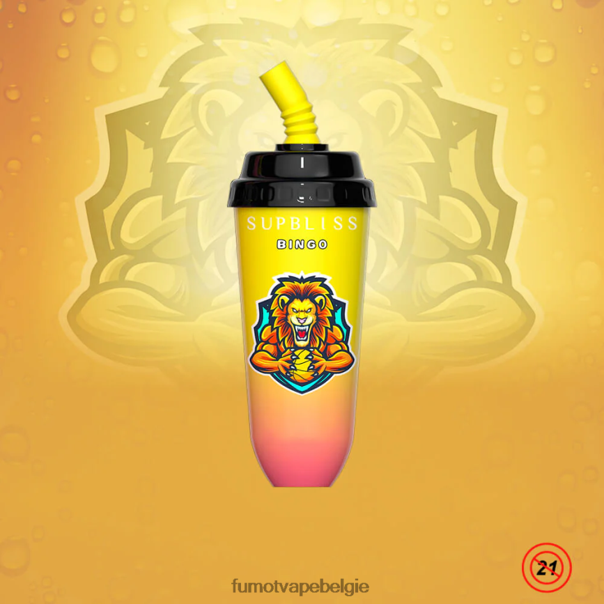 Fumot Belgie LX0PBF404 perzik-mango 16ml 8000 wegwerp vape pod-apparaat (1 stuk) Fumot Supbliss Bingo