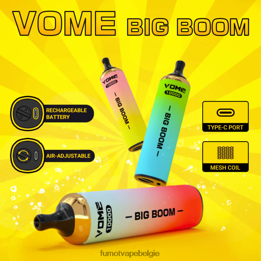 Fumot Belgie LX0PBF444 rode stier wegwerp vape-pen 10000 - 20ml (1 stuk) Fumot Vome Big Boom